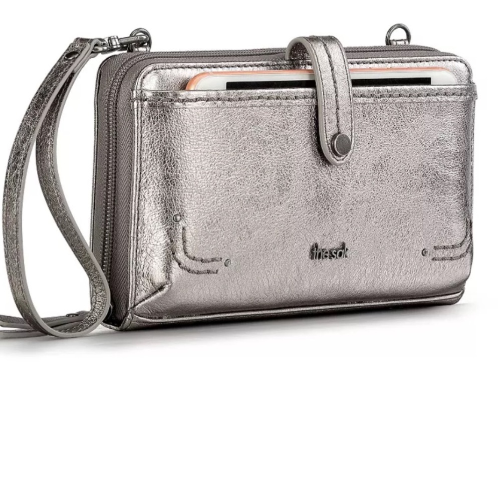 The Sak Iris Leather Metallic Silver Wallet/purse